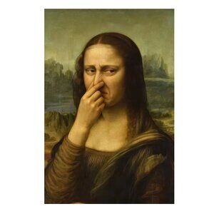 Funny Mona Lisa Bathroom Poster Print - Wall Art Decor Artwork Picture 170